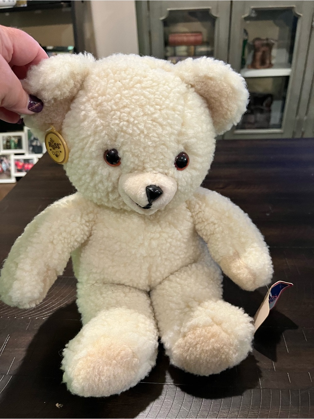 Vintage Russ Snuggle Bear Soft Cream Plush Teddy Bear 1980’s 16”